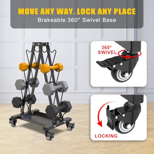 Kipika Heavy Duty Dumbbell Rack Multifunctional, Weight Rack for Dumbbells, Home Gym Equipment, Suitable for Storage of Dumbbell, Kettle Bell, Barbell Plate, Barbell Bar (4 Tier Tilt Shelf)