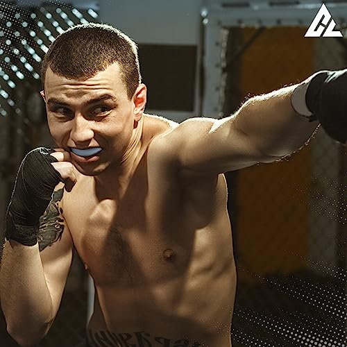 Moldable Adult Contact Sports Mouth Guard w/Vented Case | Breathable Custom Fit Mouthpiece for Men & Women | Boil and Bite Mouthguard for MMA, Boxing, Jiu Jitsu, Wrestling, Grappling, Hockey & Sports