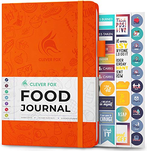 Clever Fox Food Journal - Daily Food Diary, Meal Planner to Track Calories & Nutrients, Weight Tracker Notebook, A5 (Orange) - color: Orange, size: A5 (5.8'' x 8.3'')
