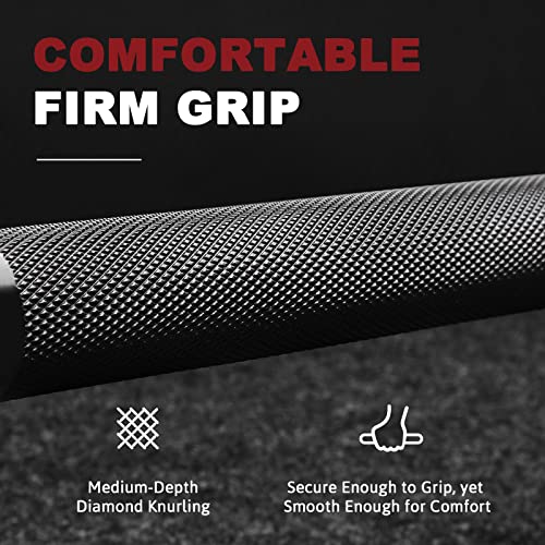 LIONSCOOL Premium 4ft/4.9ft/6ft Barbell for Strength Training and Olympic Weightlifting, 2 Inch Weight Bar for Squats, Curls, Deadlifts, Presses, Hip Thrusts, 350lbs/500lbs Capacity - color: Black, size: 4.9 ft