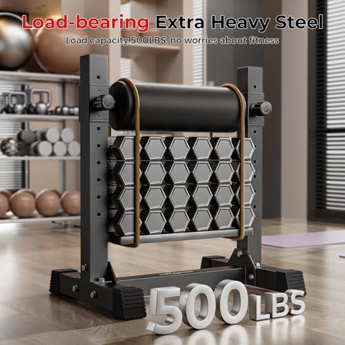 BODYRHYTHM Bulgarian Split Squat Stand, Single Leg Squat Roller Stand with 9 Adjustable Roller Heights for Squats, Leg Lunges, Lower Body Training. - color: Black