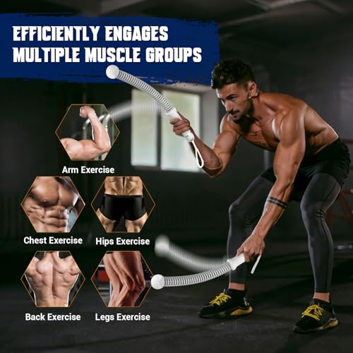 Weighted Ropeless Battle Rope for Home Gym, with Grip Strengthener & Poster | Portable Cordless Battle Rope with Storage Bag for HIIT, Strength, High Calorie Burn & Quiet Cardio Training Men & Women(2PC)