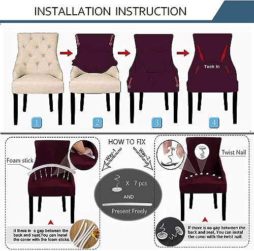 Wingback Chair Cover Waterproof,Stretch Jacquard Slipcover(Sage,4PCS) | Instant room refresh with easy cleanup, dependable mess protection, and a neat tailored look for family spaces. - color: Sage Green