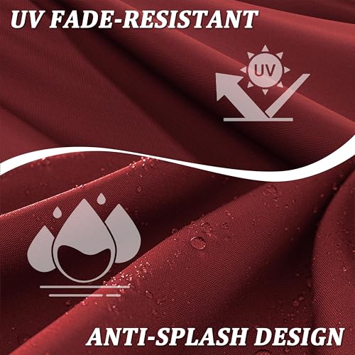 Premium Outdoor Bench Cushions for Patio Furniture 3.5inches Memory Foam Bench Cushion Waterproof Fade Resistant Porch Swing Cushions with Straps 42×18 Inch Burgundy - color: Burgundy, size: 42'' x 18'' x 3.5''