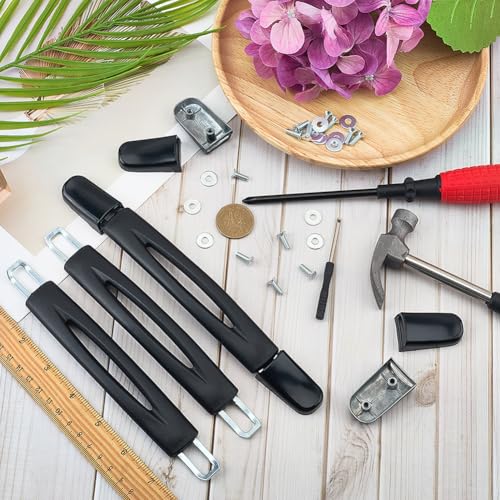 FINGERINSPIRE 3-Pack Luggage Handle Grip Replacement Black Suitcase Handle Replacement Kit PVC Luggages Grip with Alloy Findings Universal Luggage Handles Grips for Suitcase Travel Handle Accessories