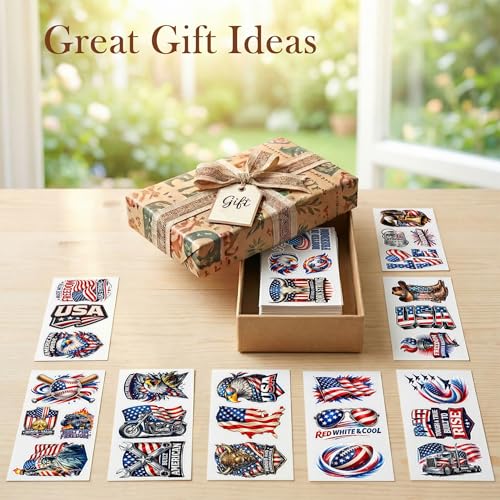 30 PCS USA Patriotic Stickers Pack, American Flag Vinyl Waterproof Sticker, July 4th Anniversary Independence Day Decals for Laptop Water Bottle Helmet Scrapbook Gifts for Adults Teen Student - color: Us Flag Sticker