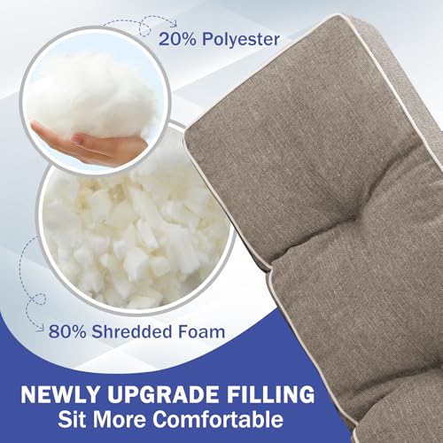 IPYNBAP Bench Cushion, 36 x 14 Inch Patio Furniture Cushions with Durable Ties, Soft Memory Foam Bench Cushions for Indoor/Outdoor Furniture with Non-Slip Bottom, Kitchen&Dining, Khaki - color: Khaki, size: 36*14+4”