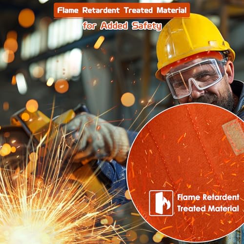 Aolamegs Safe Hard Hat Sweatband- Hard Hat Sweat Bands Washable, Hard Hat Liner Replacement, Flame Retardant Cotton Hard Hat Accessories Sweat for Welding Helmet, Construction Hats, Chainsaw Helmet - color: Orange 10PCS