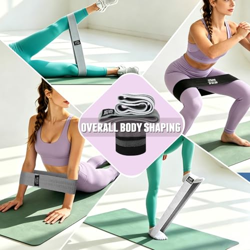 TEAWOO Resistance Bands Set for Working Out: 3 PCS Professional Exercise Bands for Yoga, Pilates, Booty, Leg Training |Fabric Stretch Bands for Women Men Home Gym