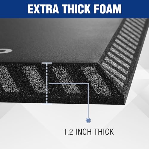 WORKPRO Extra Thick Kneeling Pad, Black, 28 x 16 x 1.2in | Soft NBR Foam Knee Cushioning, Extra Large Foam Kneeler Mat, For Auto-Repair, Gardening, Workout Supplies - color: Black