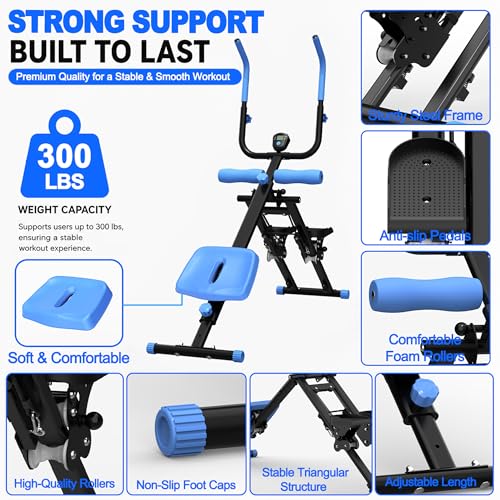 KINMAC 2 in 1 Stair Stepper & Ab Workout Machine - Multi-Function Trainer-Upgrade High-Efficiency Stairmaster & Ab Trainer Machine Full-Body Exercise Equipment for Home Gym Exercise - color: Black Blue