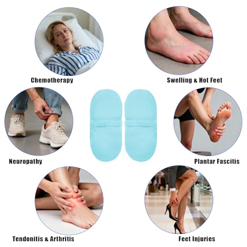 Reusable Cold Therapy Socks, Ice Pack for Feet Heels Injuries Swelling, Hot and Cold Therapy Socks for Plantar Fasciitis Neuropathy Chemotherapy Pain Relief for Foot Ankle (Green) - color: Green