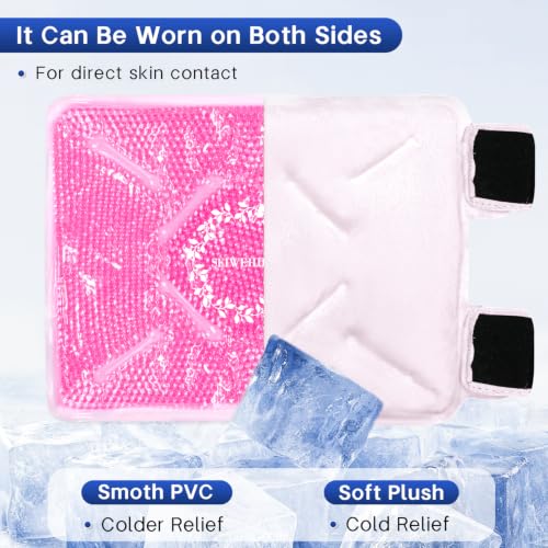 Knee Ice Pack Wrap for Pain Relief Reusable Gel Ice Wrap for Leg Injuries Swelling Knee Replacement Post-Surgery Recovery Adjustable Cold Compression Therapy Wrap for Arthritis Meniscus Tear (Pink) - color: Pink