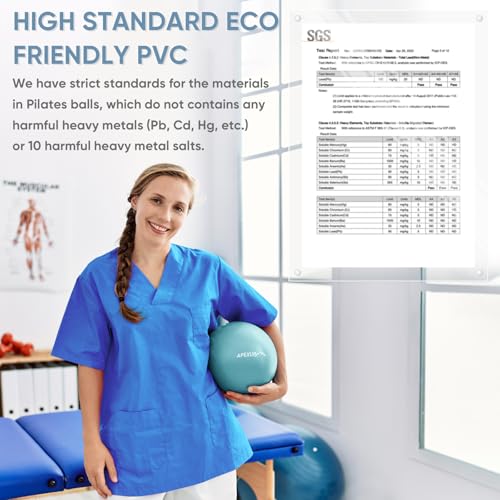 APEXUP 9 Inch Pilates Ball Small Exercise Ball for Yoga, Fitness, Balance, Core Workout, Physical Therapy - color: Light Blue