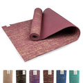 Myga Jute Yoga Mat, High Performance Vegan Floor Exercise Mat, Eco Friendly Biodegradable Yoga Mat with PVC Backing,72" x 24", 0.2" Thickness - color: Plum