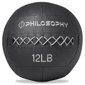 Philosophy Gym Wall Ball - Soft Shell Weighted Medicine Ball with Non-Slip Grip - style: 12 LB