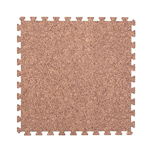 IncStores Premium Soft Wood Print Foam Flooring Tiles | Interlocking Foam Tiles for Home, Gym, Training and Yoga | 3/8 and 5/8 Inch - color: 5/8" - Cork, size: 24 Sq Ft