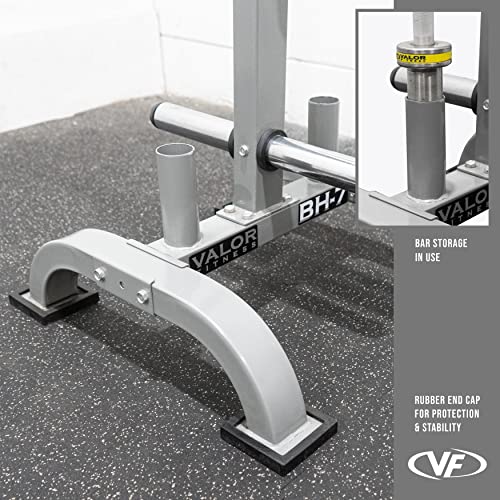 Valor Fitness Weight Plate Rack with Barbell Holders – Heavy-Duty Steel Storage Tree with 6 Pegs and 2 Vertical Bar Sleeves for Standard and Olympic Plates – 800 lb Capacity for Home & Garage Gyms - color: C: BH-7 Olympic Plate Storage Rack