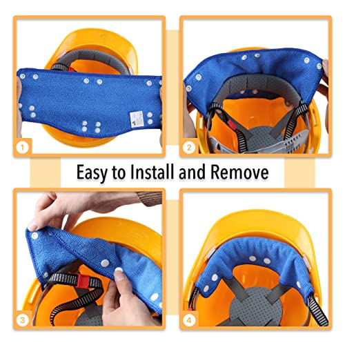 UNCO Hard Hat Sweatbands - 4 Pack, Washable & Reusable Hard Hat Liners - color: Blue, size: 4 Pack