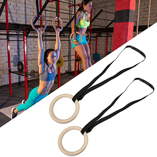 1 Pair Pull Up Training Rings Wooden Gymnastics Rings Gymnastics Rings Gymnastics Rings Suspension for Home Gym WorkoutTraining Rings