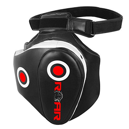 ROAR-INT MMA Thigh Pad Kickboxing Muay Thai Pads Boxing Leg Guard MMA, Punching, Taekwondo, Martial Arts Training Kick Leg Protector Guard - color: White-Black, size: Left-Leg