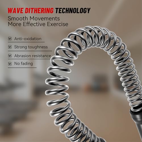 Cordless Ropeless Battle Ropes for Home Gym – Portable Weighted Workout Rope for HIIT, Cardio & Strength Training, Low-Impact Full Body Exercise Equipment for Men & Women - color: Black
