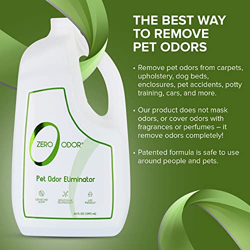 Zero Odor Pet Odor Eliminator, Air and Surface Odor Remover for Carpet, Furniture, and Pet Beds, Refill, 64 oz - size: 64 Fl Oz (Pack of 1)