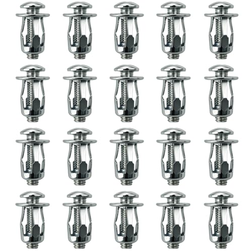 M6 x 1" Hollow Wall Anchors for Drywall, Heavy Duty Hollow Door Anchors - 20 Pack