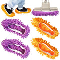 4 Pcs Shoes Cover Dust Duster, Washable Mop Slippers Shoes for Floor Cleaning, Reusable Microfiber Duster Mops for House, Office, Bathroom, Kitchen Cleaning (2Pairs)