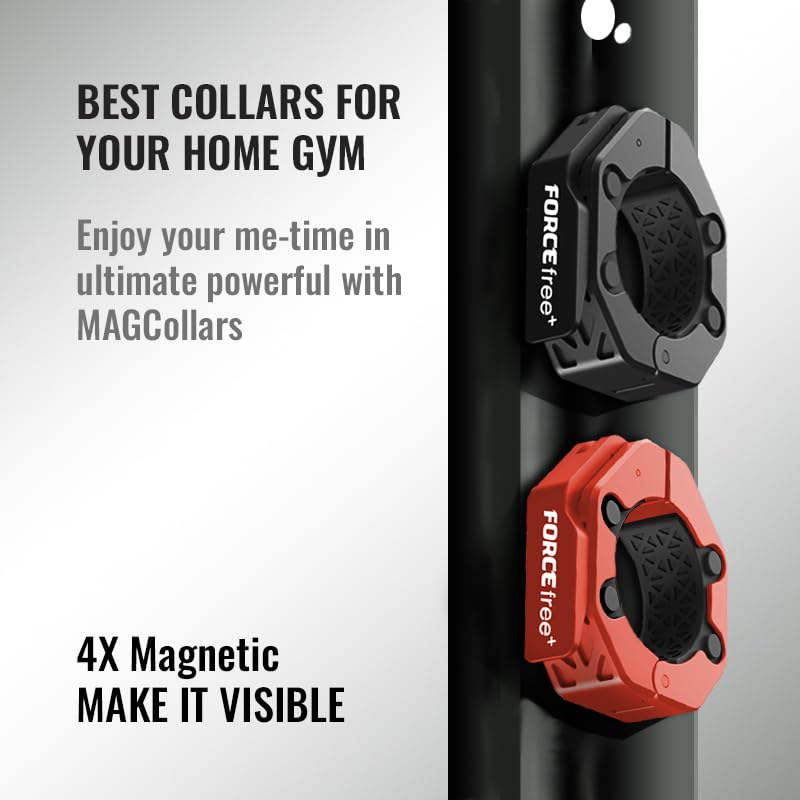 Quick Release Olympic Barbell Collars 2" (Pair) - Non-Slip Weightlifting Barbell Clips for Secure Powerlifting, Home & Gym - High-Strength Metal Bar Clamps Magnetic - style: MAG BLACK