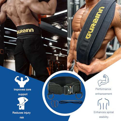 Weight Lifting Belt Gym Fitness with Quick Locking, Dip Belt with rope, Weighted Pull Up Belt for Gym Fitness Powerlifting Squat - color: Black, size: Larger