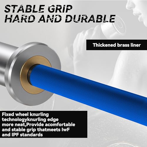EVERYMATE 5LB Mini Barbell Bar Beginner Women Kid Barbell Total Body Workout Weighted Bar,for Strength Training, for Youth Children New Weightlifting - color: Sliver Sleeves Blue Bar, size: 10KG Junior Barbell