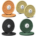 FEIERDUN Color Bumper Plate Set, 2-Inch Olympic Weight Plates, Low Bounce Rubber Barbell Plates with Stainless Steel Insert for Weightlifting, Strength Training, CrossFit & Home Gym, 10LB-370LB - style: K) 170LBS SET