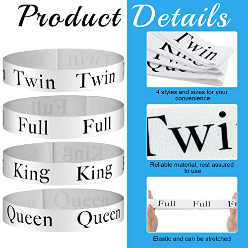 Oudain 8 Pcs Bed Sheet Organizer Bands Sheet Closet Organization Keepers King Twin Full Queen Straps Elastic Bed Storage Bedding Bands Closet Organizer for Dorm Laundry Room(Black)