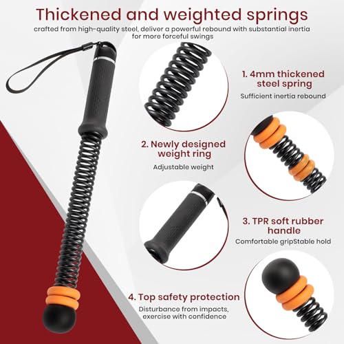 Ropeless Battle Ropes, Adjustable Weighted Cordless Trainer for Home Gym HIIT Low Impact Workouts, 17.1 in Portable with Sliding Resistance Rings and Storage Bag (Black)