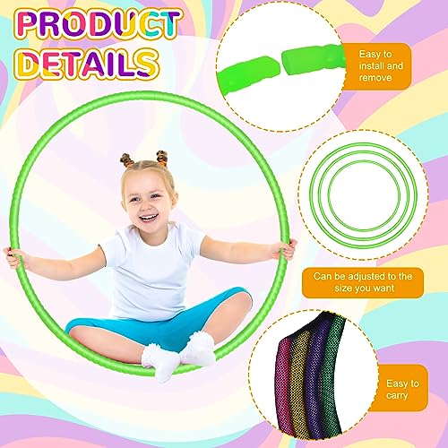 Shappy 6 Pcs Exercise Hoop Detachable Adjustable Plastic Toy Playground Toys Colored Hoop Circles for Teens Games Gymnastics Dog Agility Equipment Party Decor - color: Green, size: 26 Inch