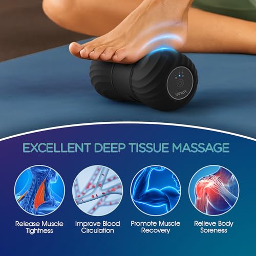VOYOR-HEALTH Vibrating Peanut Massage Ball Roller, Electric Double Lacrosse Massage Ball with 4 Intensities for Muscle Pain Relief, Rechargeable Deep Tissue Massage, Yoga Sports Fitness MB300 (Black) - color: Black