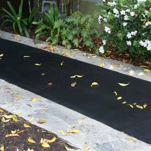 Rubber-Cal Composite Rib Corrugated Rubber Mat, 1/8" x 3ft x 4ft Roll - size: 48"L x 36"W x 0.1"Th