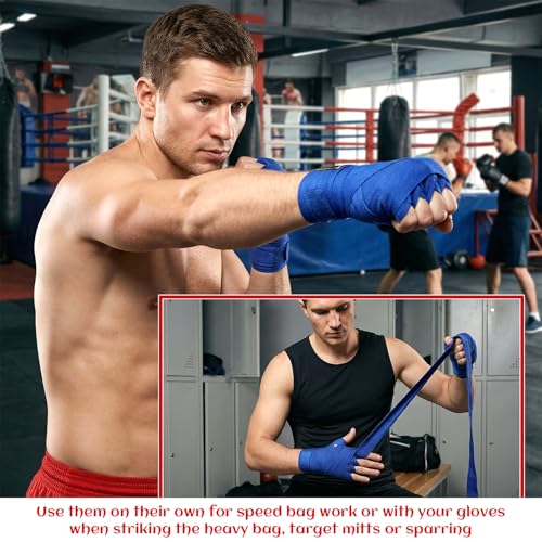 10 Pairs Boxing Hand Wraps Bulk, 98 Inches (2.5 Meter) Hand Wraps for Boxing, Non-Elastic Polyester Martial Arts Wrist Wrap for Men & Women, Kickboxing, Muay Thai, MMA Training (Multicolor)