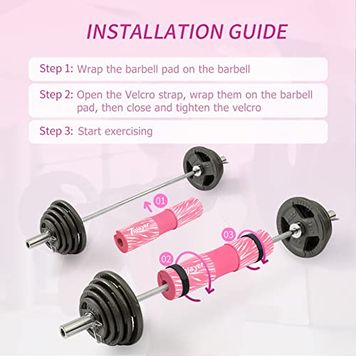 Squat Pad Barbell Pad for Workout, Neck & Shoulder Protective Foam - color: Pink