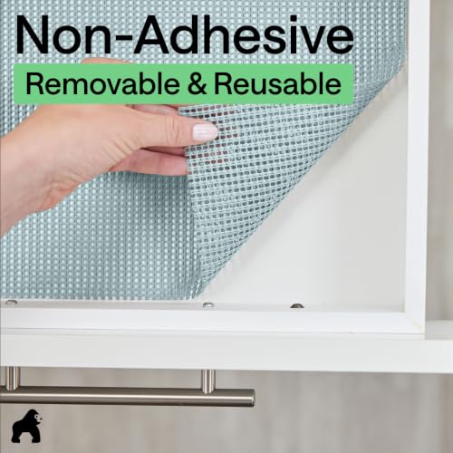 GORILLA GRIP powerGRIP Drawer Shelf and Cabinet Liner, Thick Strong Hold, Non-Adhesive Liners Protect Kitchen Cabinets and Cupboard, Bathroom Drawers, Easy Install, Breathable Mat, 12" x10', Spa Blue - color: Spa Blue, size: 12" X 10', style: 12" x 10'