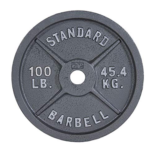 CAP Barbell 2-Inch Olympic Weight Plate | Multiple Options - size: 100 lb - Single, style: Classic - Grey