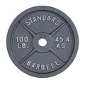 CAP Barbell 2-Inch Olympic Weight Plate | Multiple Options - size: 100 lb - Single, style: Classic - Grey