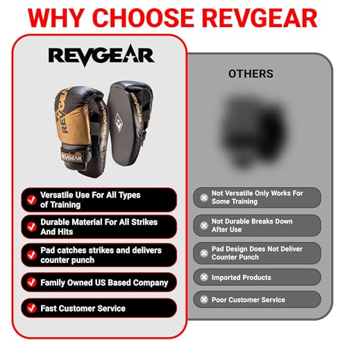 Revgear Phoenix Boxing Mitts and Pads Pair (All in One - Target & Glove) - Ideal Boxing Equipment for Men, Women, Kids - Perfect for MMA, Muay Thai, Kickboxing, Sparring, and Boxeo Training