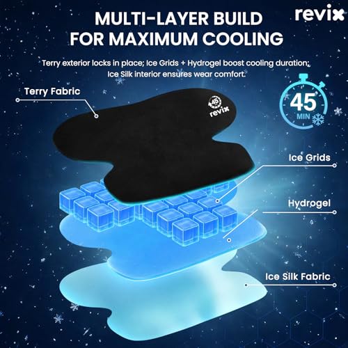 REVIX 45-Min Long-Lasting Shoulder Ice Pack, Reusable Ice Packs for Shoulder & Arm with Ice Grid Design, Flexible Gel Cold Compress Wrap for Rotator Cuff Relief, Muscle Relaxation & Soothing Fatigue - size: Standard