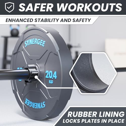 Synergee Aluminum Barbell Collars – 2" Olympic Locking Clamps - color: Black