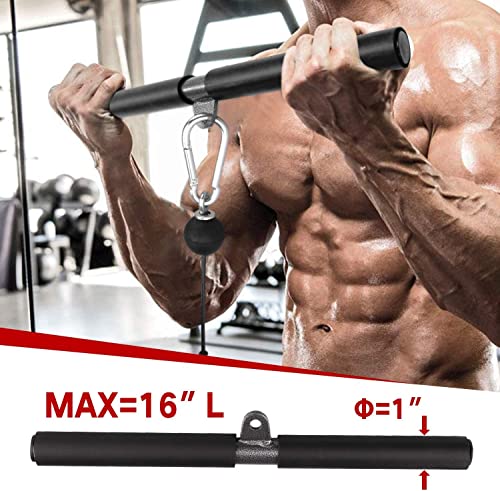 Taeku LAT Pulley System for Home Gym – Strength Training Fitness Equipment Cable Machine for Triceps, Biceps, Back & Shoulder Workouts - color: Bar