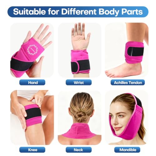 Wrist Ice Pack Wrap for Discomfort Reducing, Gel Ice Packs for Injuries Reusable for Wrist Pain, Hot & Cold Compress, Extended Coverage, Enhancing Comfort and Soothing Fatigue (Hot Pink) - color: Hot Pink