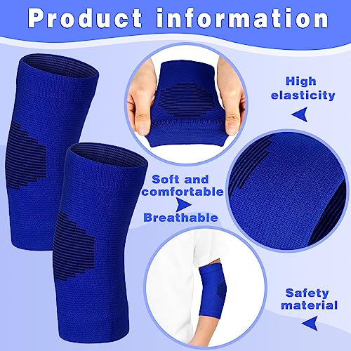 Lenwen 4 Pairs Kids Elbow Brace Compression Arm Elbow Sleeve Knit Guard Gym Protectors for Boys Teen Children Girls Basketball Volleyball Tennis Cycling(8-12 Years,Black, White, Blue, Gray) - color: Black, White, Blue, Gray, size: 8-12 Years
