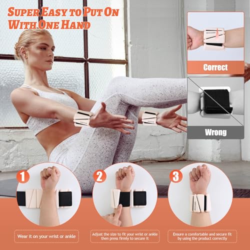 BECOJADDE Ankle Weights for Women Wrist Weights Set of 2 (1 lb/2 lb Each) Adjustable Arm Leg Weight for Womens Men Suitable for Walking Swimming Running Pilates Yoga Gym - color: Cream Beige, size: 4lb Pair (2lb Each)